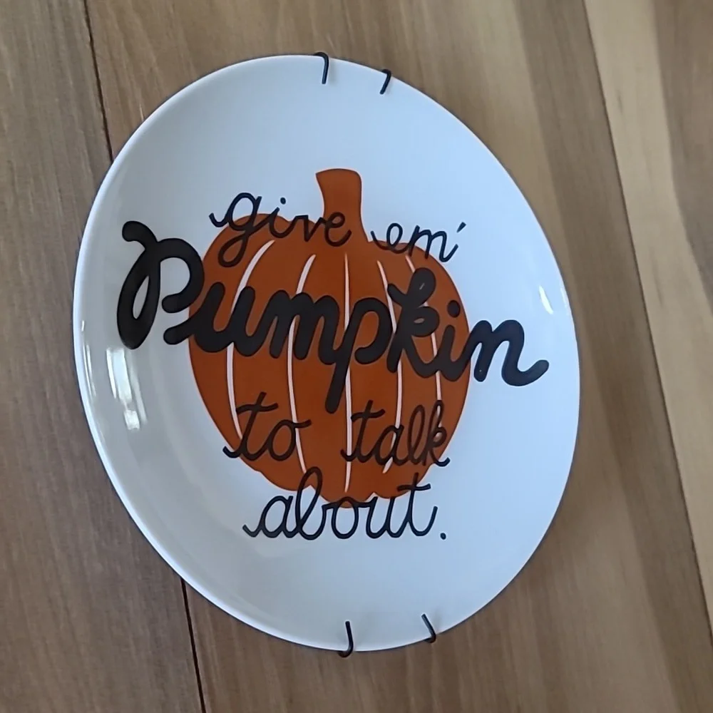 Crate & Barrel Decorative Pumpkin Plate